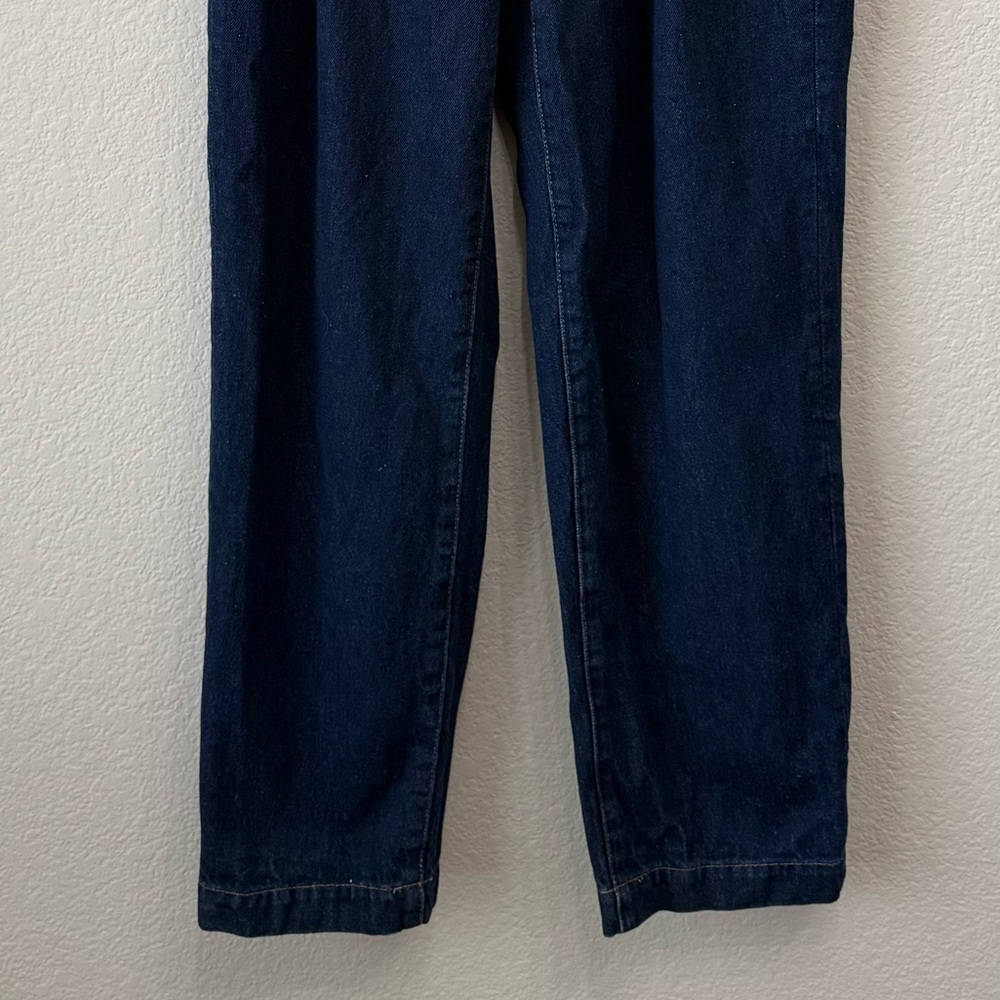 Madewell Baggy Straight Jeans Woodham Dark Blue Wash Pleated Edition NH757 Sz 26 - Picture 4 of 13